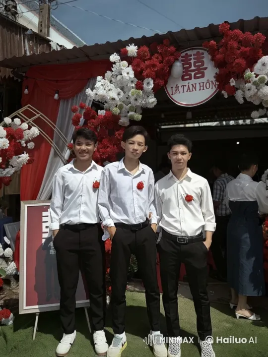 Three Young Men Perform Martial Arts at Wedding Celebration – AI Generated Video | Hailuo AI