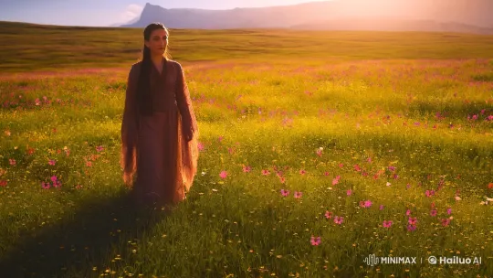 Aesthetic Journey Through Meadow and Sky – AI Generated Video | Hailuo AI
