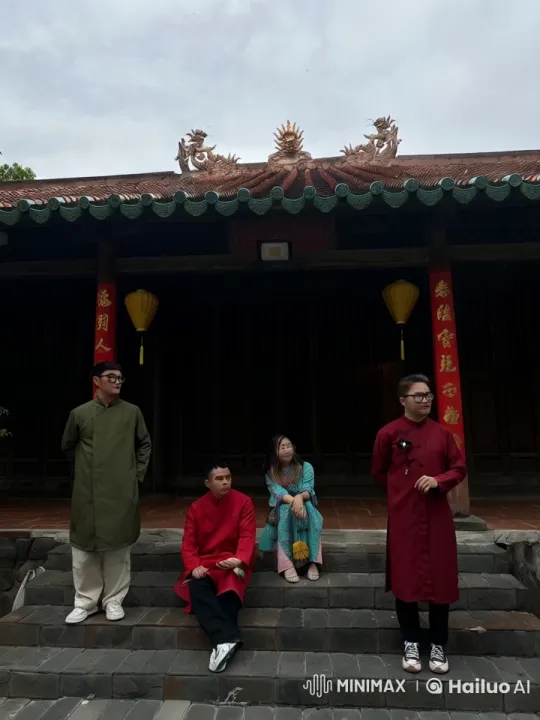 Traditional Kungfu Display in Front of Dragon-Carved Building – AI Generated Video | Hailuo AI