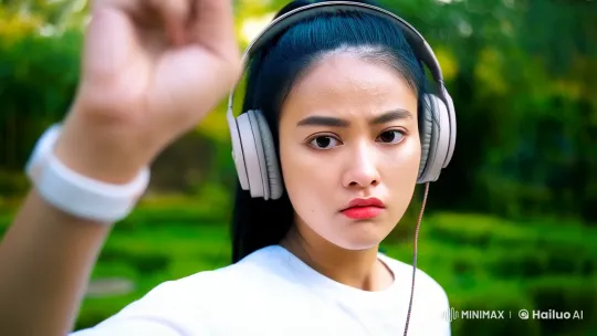 Young Woman Practices Kung Fu in a Serene Garden – AI Generated Video | Hailuo AI