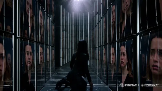 Haunting Void: Woman's Reflections and Golden Light Revelation – AI Generated Video | Hailuo AI