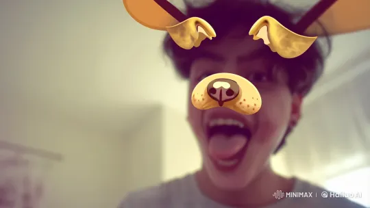 Young Man Mimics Dog with Playful Filter – AI Generated Video | Hailuo AI