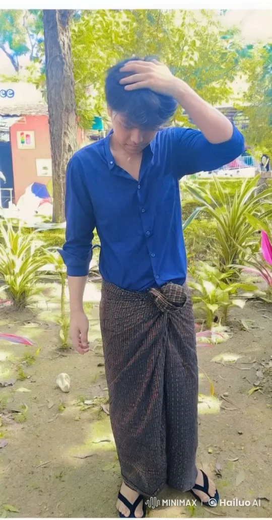 Man in Blue Shirt Performs Kung Fu in Lush Greenery – AI Generated Video | Hailuo AI