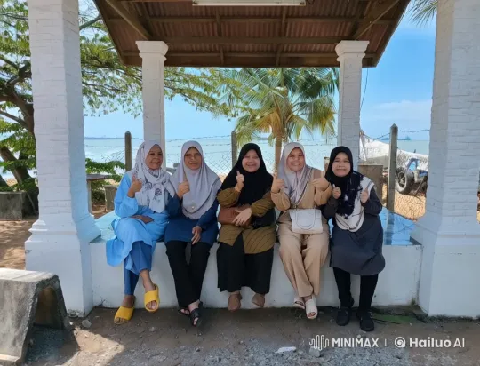 Five Hijab-Wearing Women Enjoy Sunny Beach Day – AI Generated Video | Hailuo AI