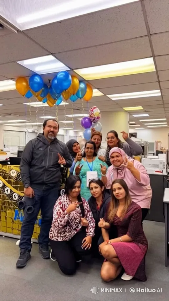 Festive Office Celebration with Kung Fu Surprise – AI Generated Video | Hailuo AI