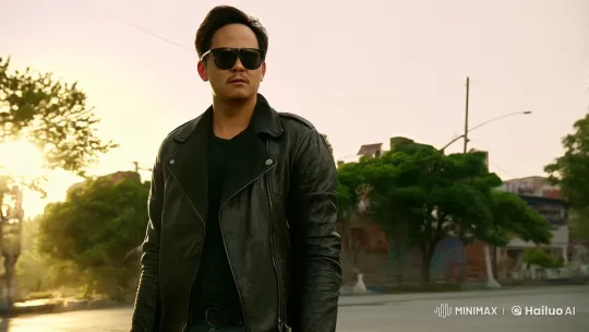 Young Man in Leather Jacket Fights Off Enemies – AI Generated Video | Hailuo AI