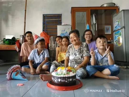 Family Celebrates with Playful Kung Fu Birthday Fun – AI Generated Video | Hailuo AI
