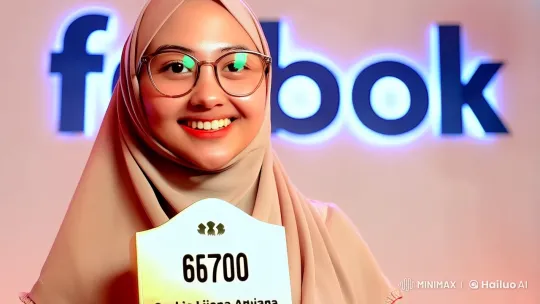 Young Woman Celebrates 6,700 Facebook Followers at Elegant Ceremony – AI Generated Video | Hailuo AI