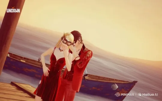 Couple's Romantic Kungfu Dance on Pier at Sunset – AI Generated Video | Hailuo AI
