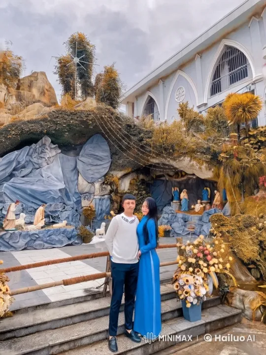 Couple Performs Martial Arts in Grotto Nativity Scene – AI Generated Video | Hailuo AI