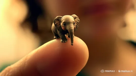 Thumb-Sized Elephant Enchants in Magical Realism Clip – AI Generated Video | Hailuo AI