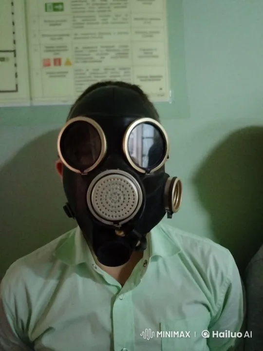 Person in Gas Mask Fights Dog, Explosion Chaos – AI Generated Video | Hailuo AI