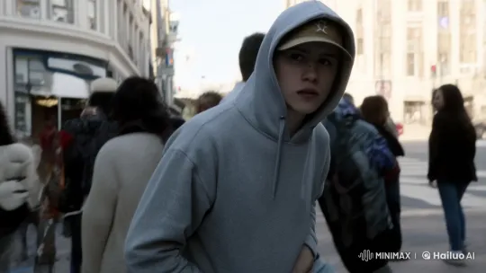 Young Man Meets Girl Amidst City's Bustle – AI Generated Video | Hailuo AI