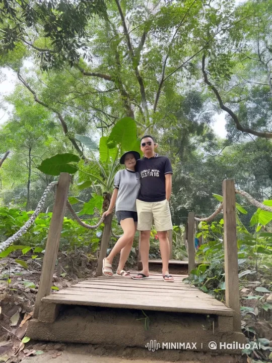 Casual Summer Attire Kungfu Fight on Wooden Bridge – AI Generated Video | Hailuo AI