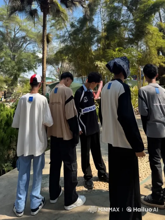 Five Young Men Perform Dynamic Kung Fu in Lush Outdoor Setting – AI Generated Video | Hailuo AI
