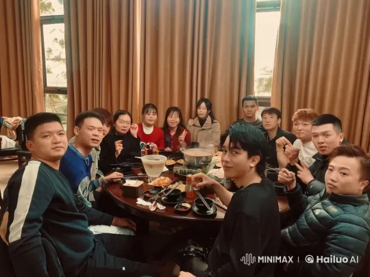 Young People Enjoy Hot Pot and Showcase Kungfu Skills – AI Generated Video | Hailuo AI