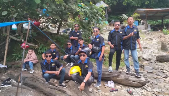 Men in Black and Blue Outfits Engage in Playful Fight – AI Generated Video | Hailuo AI
