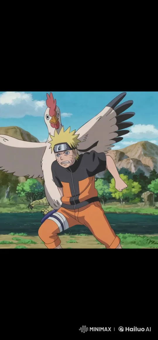 Naruto Battles an Aggressive Chicken in Humorous Skit – AI Generated Video | Hailuo AI