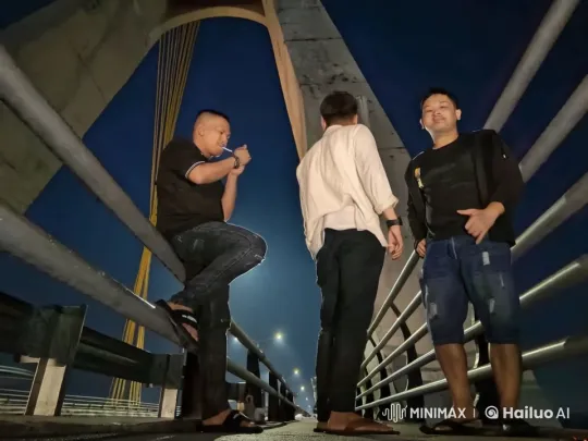 Nighttime Bridge: Fiqter Boxing Preparations – AI Generated Video | Hailuo AI
