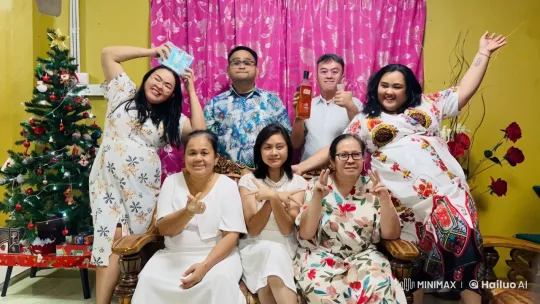 Christmas Celebration: Family Engages in Playful Kungfu Fight – AI Generated Video | Hailuo AI