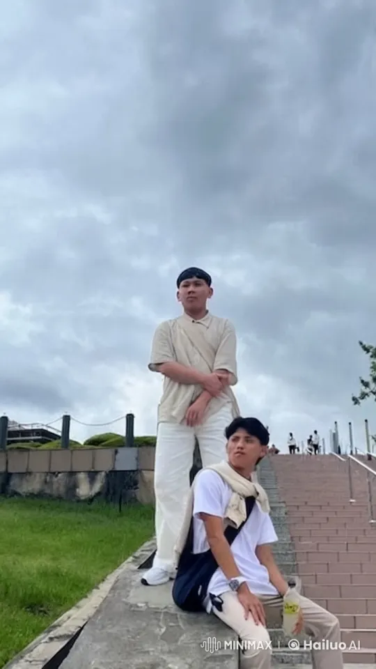 Intense Kung Fu Fight on Stone Staircase – AI Generated Video | Hailuo AI