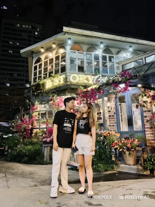 Nighttime Café: Couple's Impressive Kung Fu Display – AI Generated Video | Hailuo AI