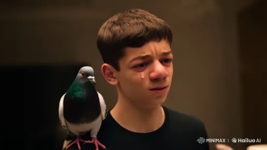 Footballer Comforts Tearful Pigeon in Heartfelt Scene – AI Generated Video | Hailuo AI