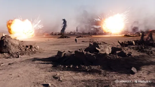 Alien Battlefield: Hyper-Speed Zoom and Soldier's Dash – AI Generated Video | Hailuo AI