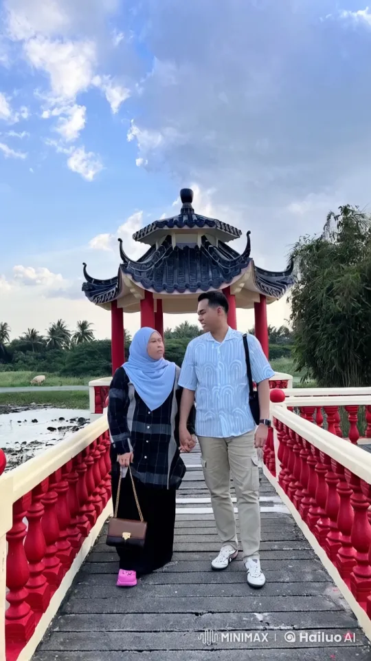 Kung Fu Sparring on Scenic Wooden Bridge – AI Generated Video | Hailuo AI