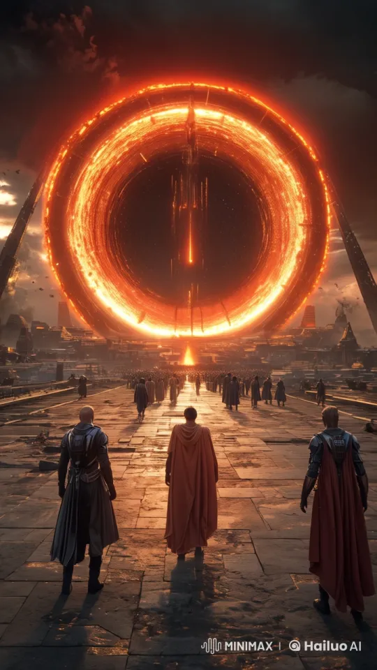Dramatic Walk Towards Mysterious Glowing Ring – AI Generated Video | Hailuo AI