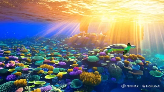Vibrant Underwater Realm: Colorful Coral, Graceful Creatures – AI Generated Video | Hailuo AI