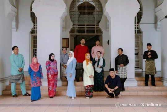 Traditional Attire Martial Arts Display on Arched Building Steps – AI Generated Video | Hailuo AI