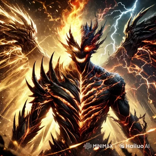 Warrior's Fiery Transformation Amidst Chaos – AI Generated Video | Hailuo AI