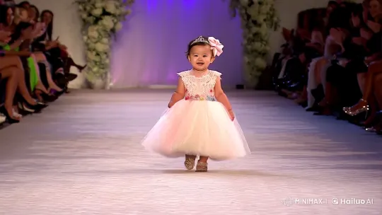 Baby Model Struts in Elegant Pastel Dress – AI Generated Video | Hailuo AI