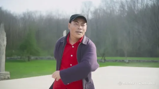 Middle-Aged Man Engages in Graceful Martial Arts Duel – AI Generated Video | Hailuo AI