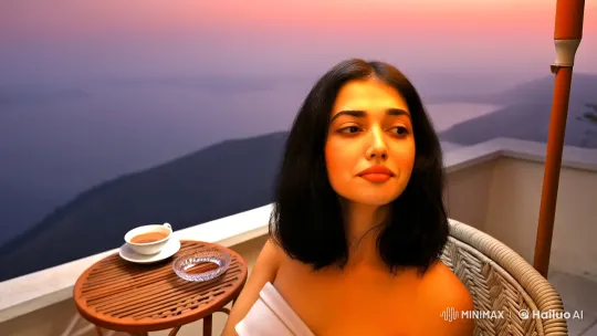 Twilight Reflection: A Woman's Contemplative Moment – AI Generated Video | Hailuo AI