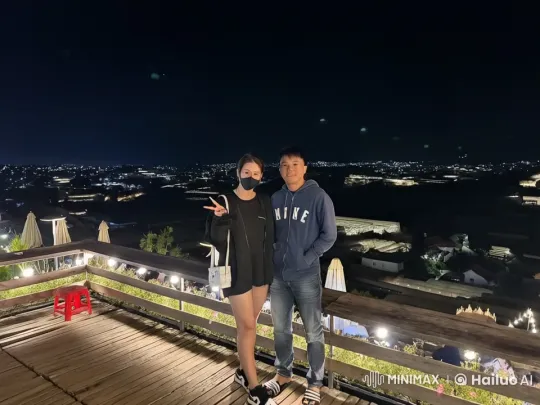 Nighttime Kung Fu Display on City Skyline Deck – AI Generated Video | Hailuo AI