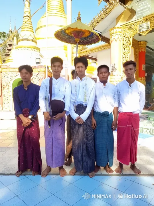 Traditional Attire and Cultural Pride at Pagoda – AI Generated Video | Hailuo AI