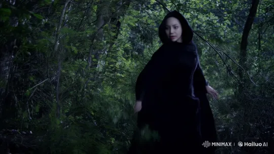 Female Protagonist Fights Enemy in Mysterious Forest – AI Generated Video | Hailuo AI