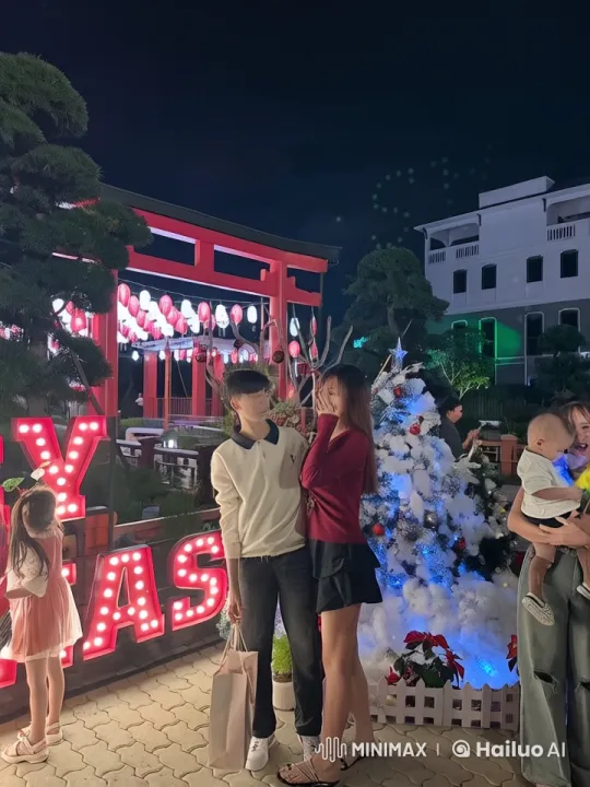 Christmas Eve Kungfu Couple Showcases Skills in Festive Setting – AI Generated Video | Hailuo AI