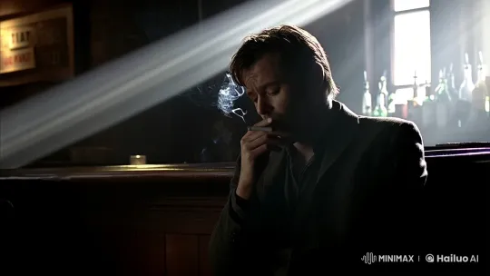 Noir-Inspired Bar Scene: A Man's Silent Tension – AI Generated Video | Hailuo AI