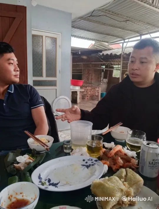 Friends Sharing a Meal and Stories at a Rustic Table – AI Generated Video | Hailuo AI