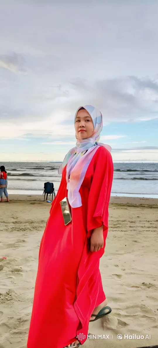 Red-Dressed Woman Performs Kung Fu on Sandy Beach – AI Generated Video | Hailuo AI