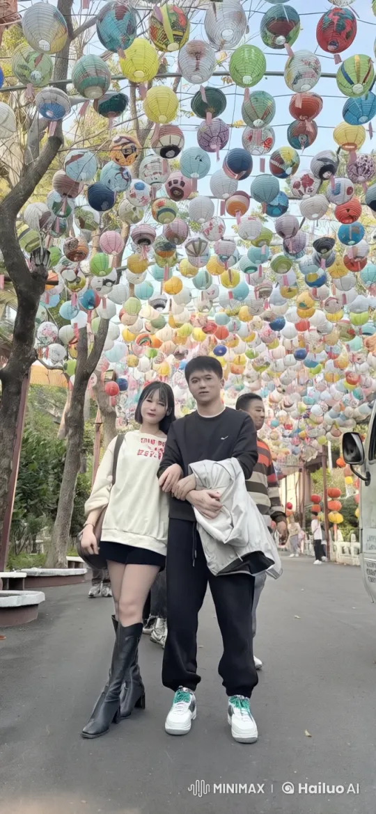 Martial Artists Showcase Graceful Skills Under Lanterns – AI Generated Video | Hailuo AI