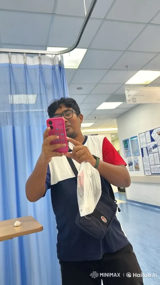Individual in Clinical Setting with Smartphone and Smile – AI Generated Video | Hailuo AI