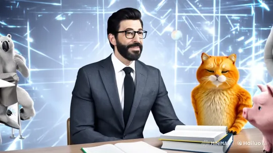 Anthropomorphic Animals Teach in Surreal Classroom Setting – AI Generated Video | Hailuo AI