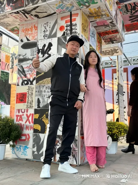 Couple in Artistic Graffiti Setting – AI Generated Video | Hailuo AI