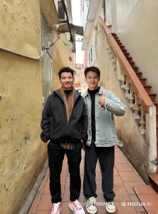 Two friends bond through playful martial arts in an alley – AI Generated Video | Hailuo AI
