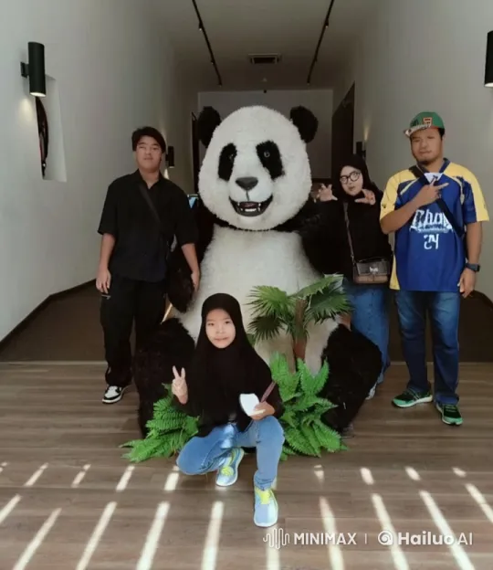 Group Playfully Practices Kung Fu with Panda Plushie – AI Generated Video | Hailuo AI