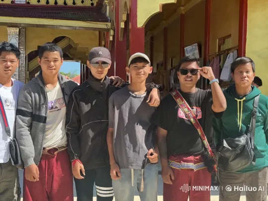 Friends Enjoy Playful Martial Arts in Front of Traditional Building – AI Generated Video | Hailuo AI